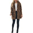 thumbnail image 3 of Chaqueta Mujer Moda Suelta Suave Cómoda Otoño Invierno Manga Larga Abrigo con Bolsillos Estampado Leopardo XXL, 3 of 7