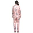 thumbnail image 3 of UP TO 15% OFF! Womens Silk Satin Pajamas Loungewear Two-piece Sleepwear Button-Down Pj Set, Pink, M, 3 of 6