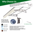 thumbnail image 5 of Yesfashion Window Awning, Polycarbonate Cover Awnings For Patio, 59"xD34" Front Door Outdoor Patio Awning Canopy, Rain Snow Sunlight Protection Solid Sheet, 5 of 7