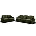 thumbnail image 5 of JERFIT 3-Piece Modular Sofa Set with Flared Arms, Removable Skirt & Spindle Legs, Plush Chenille Fabric, Green Living Room Couch & Loveseat, 5 of 10