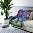 thumbnail image 3 of Happy New Year Siberian Husky Family Cheer Winter Midnight Firework Cozy Sherpa Blanket Husky Dog Lover Gifts Warm Soft Throw Blanket - 02025, 3 of 5