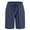 Navy Blue, variant on IDOPIP Mens Casual Linen Shorts Elastic Waist Drawstring Summer Beach Vacation Shorts with Pockets