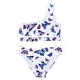 thumbnail image 1 of MEZZALL Maillot de Bain Deux Pièces pour Filles, Imprimé Papillon Coloré, 8-9 Ans, 1 of 7