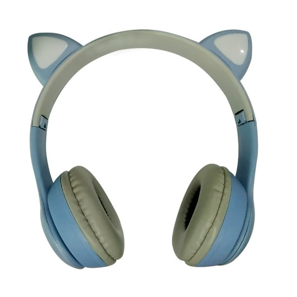 Bearachild Auriculares Auriculares inalámbricos con orejas de dibujos animados Auriculares para juegos de computadora Auriculares con sonido estéreo Cables de audio/vídeo No.05