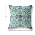 thumbnail image 5 of Aqua Blue Cloverleaf Boho Suede Throw Pillow, 5 of 5