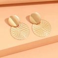 thumbnail image 4 of Dainty Chic Gold Color Hammered Finish Drop Earrings Fashion Statement Jewelry for Women, 4 of 10