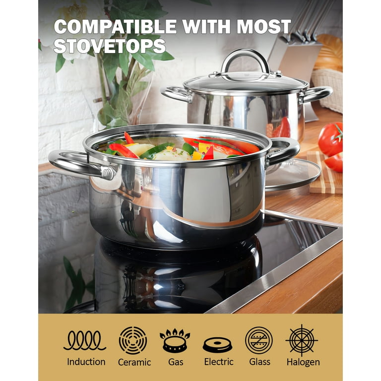 Cook N Home Stockpot Large pot Sauce Pot Induction Pot With Lid Profes