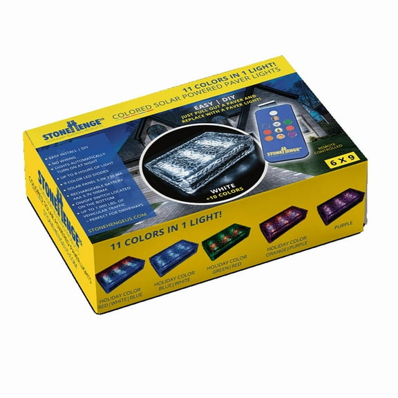 StonehengeUS 6x9 Colored Solar Powered Paver Light