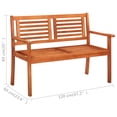 thumbnail image 4 of vidaXL Outdoor Patio Bench Loveseat Chair with Armrest Solid Wood Eucalyptus, 4 of 13