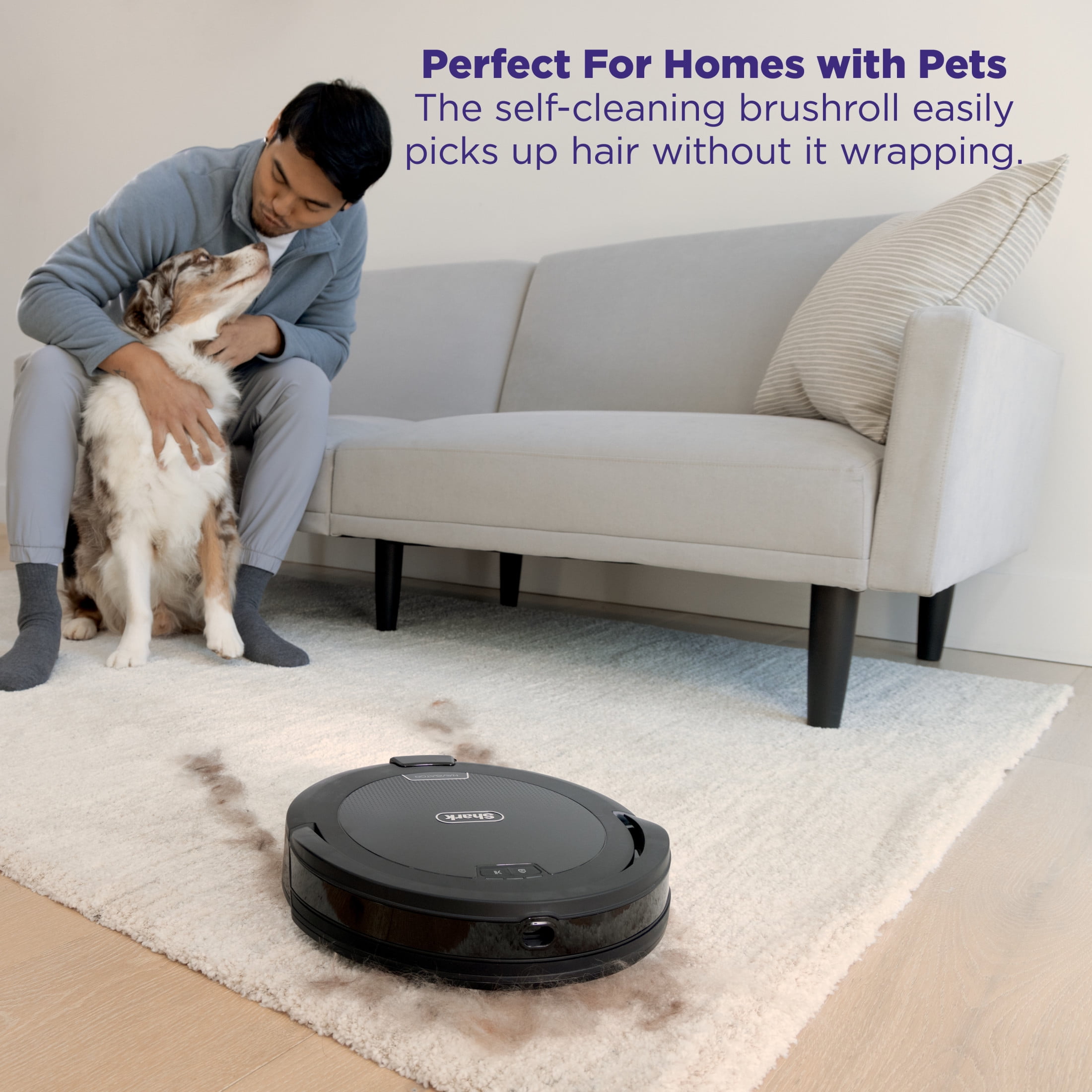 Shark Navigator Robot Vacuum, Smart Path Navigation, Row-by-Row Mapping, Object Detection, RV2100