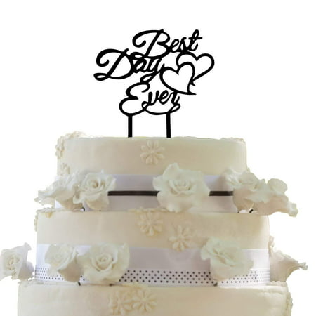 JennyGems Wedding & Anniversary Cake Topper - Best Day (Best Anniversary Cake Designs)