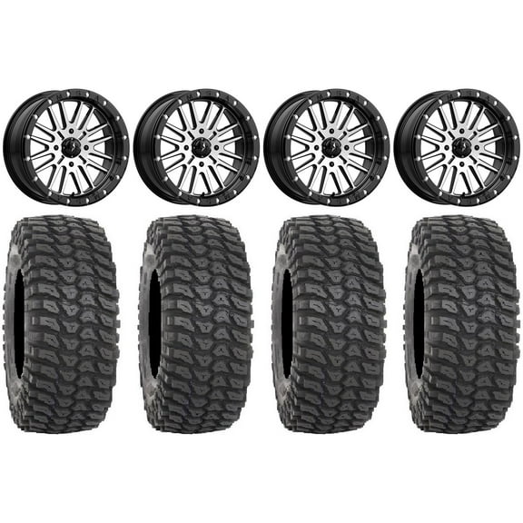 MSA Brute Beadlock 18" ATV Wheels 36" XCR350 Tires Can-Am Commander Maverick Renegade Outlander Defender