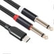 thumbnail image 2 of Cable de audio estéreo USB C a doble 6,35 mm, tipo C a doble 6,35 mm para smartphones y multimedia., 2 of 5