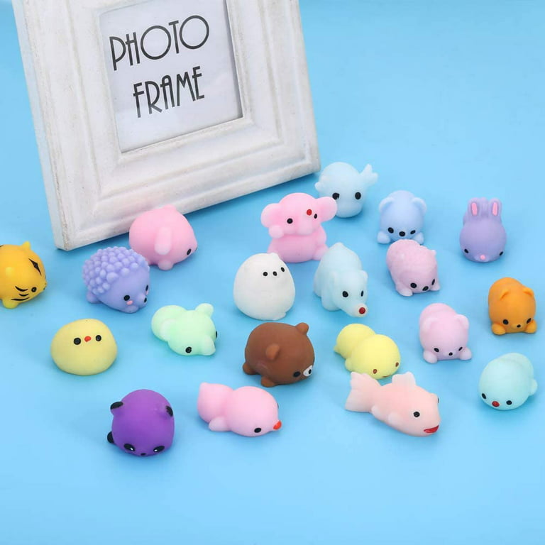 KINGYAO Squishies Squishy Toy 24pcs Party Favors for Kids Mochi Squishy Toy  moji Kids Mini Kawaii squishies Mochi Stress Reliever Anxiety Toys Easter