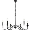 thumbnail image 2 of Elegant Lighting LD5006D36MB 19 x 36 Po. Rohan Lustre Noir Mat 6 Lumières, 2 of 10