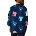 thumbnail image 5 of Hearthz Snap Front Scrub Jackets for Women Stretchy Long Sleeve Animals Pattern Nursing Shirt Working Uniforms Womens Scrubs with Pocket, 5 of 5