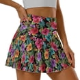 thumbnail image 5 of Yuyamidu Colorful Hibiscus Women's Tennis Golf Skirts Tropical Athletic Skort with Shorts High Waisted Mini Summer Workout Running Skorts with Pockets Size M, 5 of 7