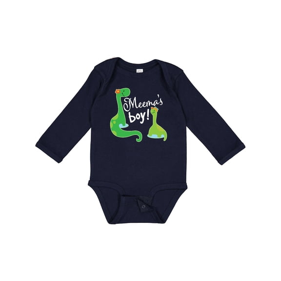 Inktastic Meema Boy Grandson Dinosaur Boys Long Sleeve Baby Bodysuit