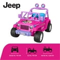 Power Wheels Barbie Jeep Wrangler RideOn Toy with Music, Battery