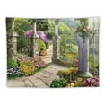 thumbnail image 5 of Shiartex  Romantic Spring Secret Garden Tapestry Wall Hanging  Colorful Blossoming Flowers Green Plants Outdoor Nature Tapestry Home Wall Decor Aesthetic Living Room Bedroom Dorm Decor Painting, 5 of 6