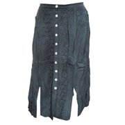 Mogul Fashion Skirt Women's Black Stonewashed Embroidered Button Front Sexy Skirts