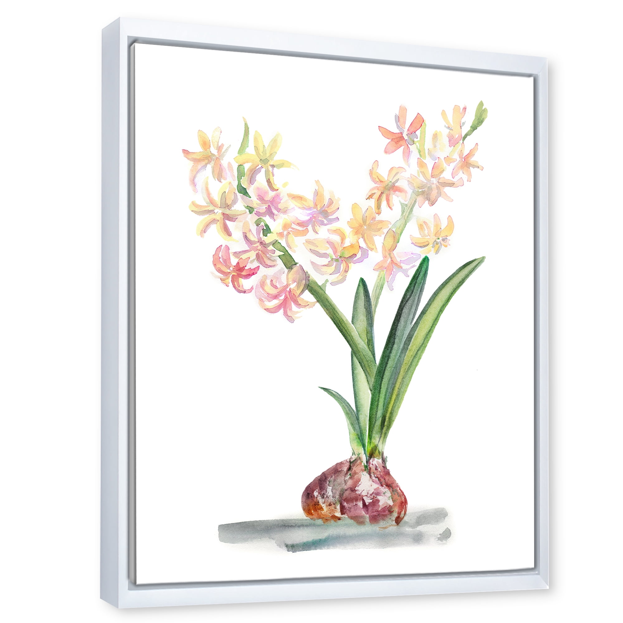 Designart 'Blossoming Hyacinth' Traditional Framed Canvas Wall Art Print