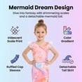 thumbnail image 4 of Girls 2pcs Fish Tail Skirt Swimwear Cosplay Swimsuit Scale Print Swim Top Bathing Suit Kids Girls 4Y, 4 of 9