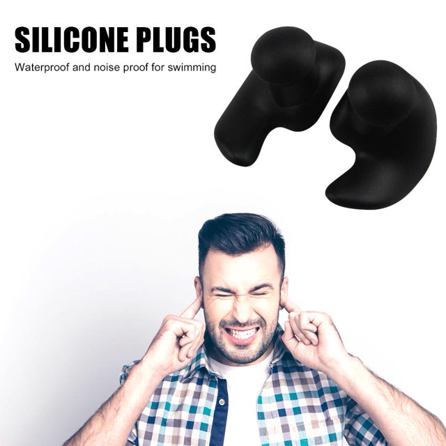 Tapones para los oídos de silicona suave 2 piezas impermeables portátiles
