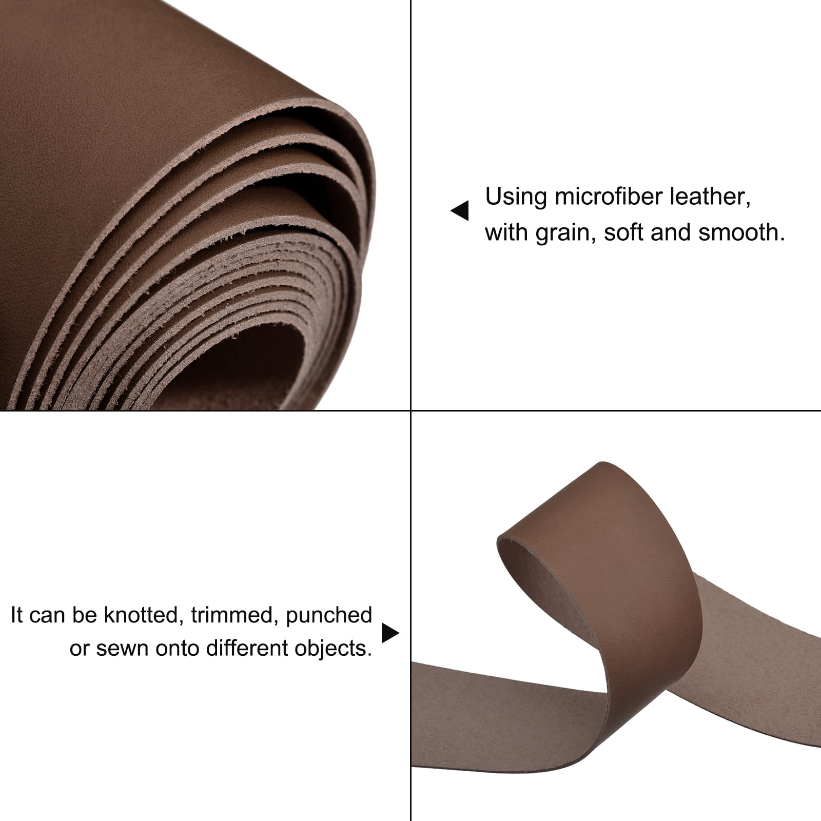 2 Inch Wide Full Grain Leather Straps - 2mm Thick, 72.5 Inch Long Bourbon Brown, For Crafting & DIY Projects 3 thumbnail image