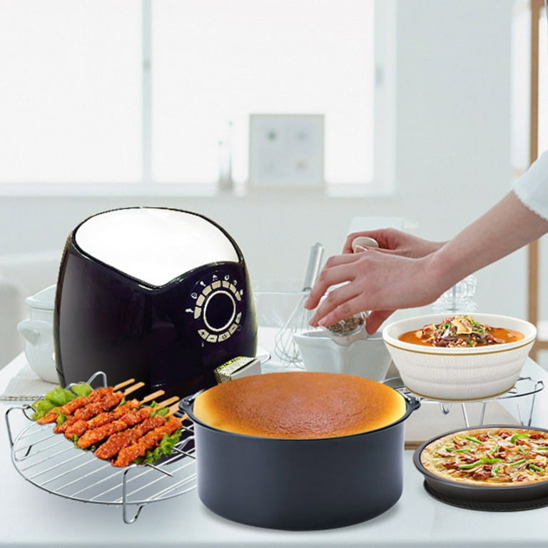 XunW Air Fryer Accessories Basket Durable Kitchen Utensils Stainless Steel  Black Baking Tools Grill