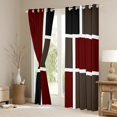 thumbnail image 3 of Feelyou Fashion Square Abstract Curtains Pack of 2 (42x84 Each) for Men, Red Brown Art Patchwork Curtains Blackout, Buffalo Plaid Bedroom Curtains, Blackout Curtains Bedroom Decor, 3 of 6