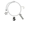 thumbnail image 2 of Delight Jewelry Silvertone Black Dollar Sign Silvertone Dream Big Charm Bracelet, 7.5+2" Extender, 2 of 4
