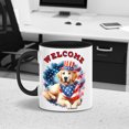 thumbnail image 3 of Golden Retriever Patriotic Welcome for 4Th of July Independence Day 11oz Accent Two-tone Mug Goldens Dog Lover Gifts Idea Coffee Tea Cup - 00010, 3 of 5