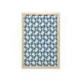 thumbnail image 1 of Floral Wall Art with Frame, Hand Drawn Blossoming Flowers Retro, Printed Fabric Poster for Bathroom Living Room, 23" x 35", Pale Blue Dark Teal, by Ambesonne, 1 of 2