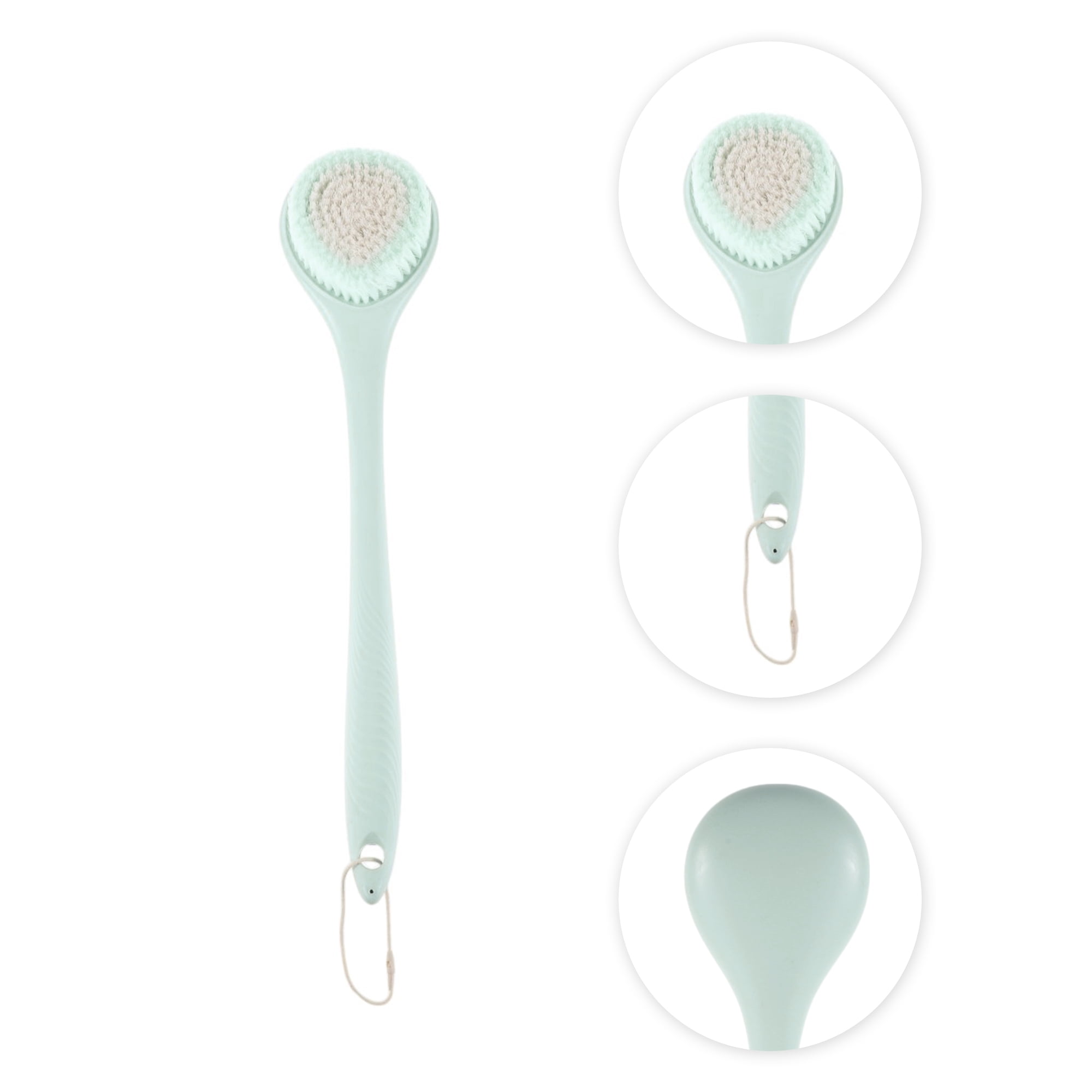 Unique Bargains 1pc Long Handle Bath Brush Body Scrubber for Bathroom Blue