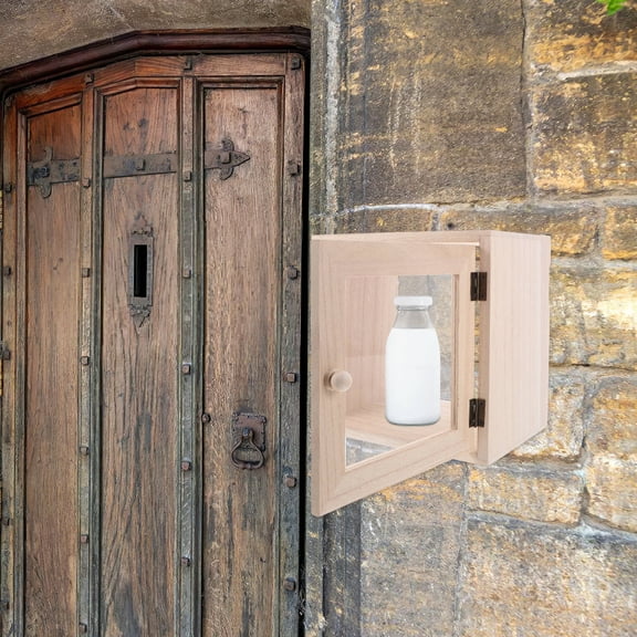 FOMIYES Beige Wall-Mounted Lockable Box, Secure Outdoor Mail and Storage Cabinet for Home and Office Use