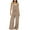 Khaki, variant on XWSHYW Womens Jumpsuits Plus Size Sleeveless Solid Color Jumpsuit Leisure Loose Fit Comfort Waist Long Rompers