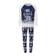 thumbnail image 2 of Pijamas navideñas familiares a juego con estampado de muñecos de nieve y copos de nieve. Conjuntos navideños familiares a juego., 2 of 9