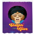 thumbnail image 3 of Ambesonne Emoji Shower Curtain, Staying Alive Disco Monkey, 69"Wx84"L, Purple Magenta and Yellow, 3 of 3