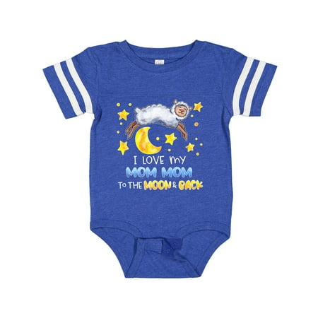 

Inktastic I Love my Mom Mom to the Moon and Back Cute Sheep Boys or Girls Baby Bodysuit