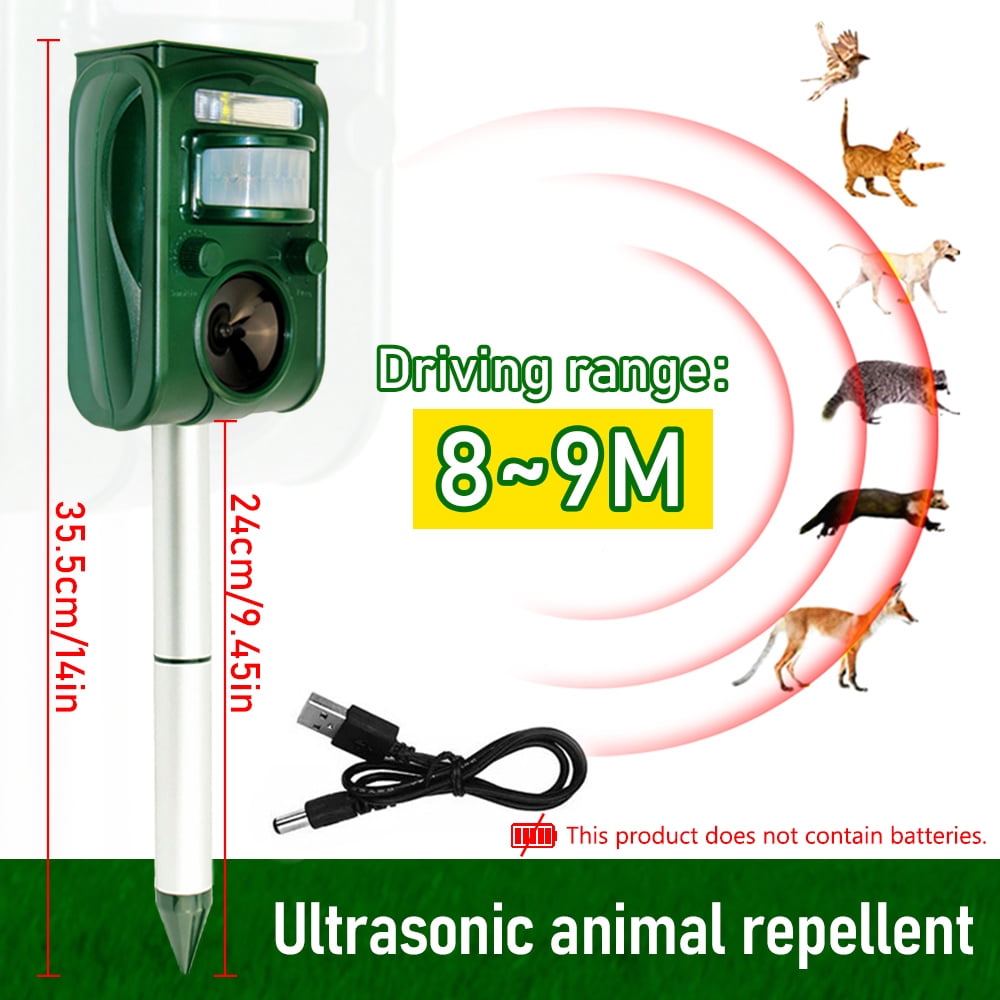 Solar Powered Outdoor Animal Repeller Motion Sensor Garden Flash Light Dog Cat Raccoon Rabbit Animal Dispeller Keep Animals Away