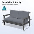 thumbnail image 2 of SERWALL Outdoor HDPE Patio Loveseat Sofa with Cushion,Weather-Resistant Patio Furniture for Poolside, Patio, Balcony, Porch & Backyard, Grey / Grey, 2 of 8
