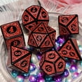 thumbnail image 2 of QiAN SiMAi Carving in Red Black DND Dice Set for Board Game, 2 of 4