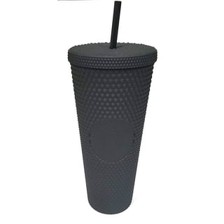 Starbucks 24oz/710ml Plastic Tumbler Reusable Clear Drinking Flat Bottom Cup  Pillar Shape Lid Straw Mug White (5 Pieces) 