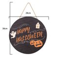 thumbnail image 2 of Señal de bienvenida de Halloween para decoración de puerta delantera, corona redonda de madera para colgar en la pared para fiesta navideña, 2 of 5