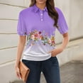 thumbnail image 2 of Uooqdmx Polo Shirts for Women, Womens Polo Shirts Short Sleeve, Dressy Tops for Women, Ladies Polo Shirts with Collar, Womens Work Tops, Purple XL, 2 of 7
