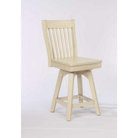 ECI Furniture Choices Slat Back Seat, Antique White, Barstool Height (Set Of 2)