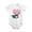 White, variant on Sperm Whale Blows Pink Heart Cloud Baby Bodysuit, 100% Cotton Short Sleeve Snap Romper, 0-12 Months