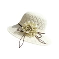 thumbnail image 4 of HuangHuanChen Sun Hat for Women Summer Straw Beach Hats Floppy Crochet Hat UV Protection Travel Bucket Hat Foldable Packable Sunshade Hat Fisherman Hat Beach Vacation Hat White One Size, 4 of 4