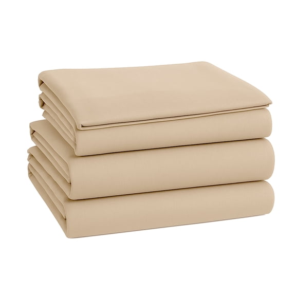 Organic Textiles Premium Organic Cotton Bed Sheets (3 Pcs.) Set, GOTS Certified - 550 Thread Count (Twin, Sand Brown)